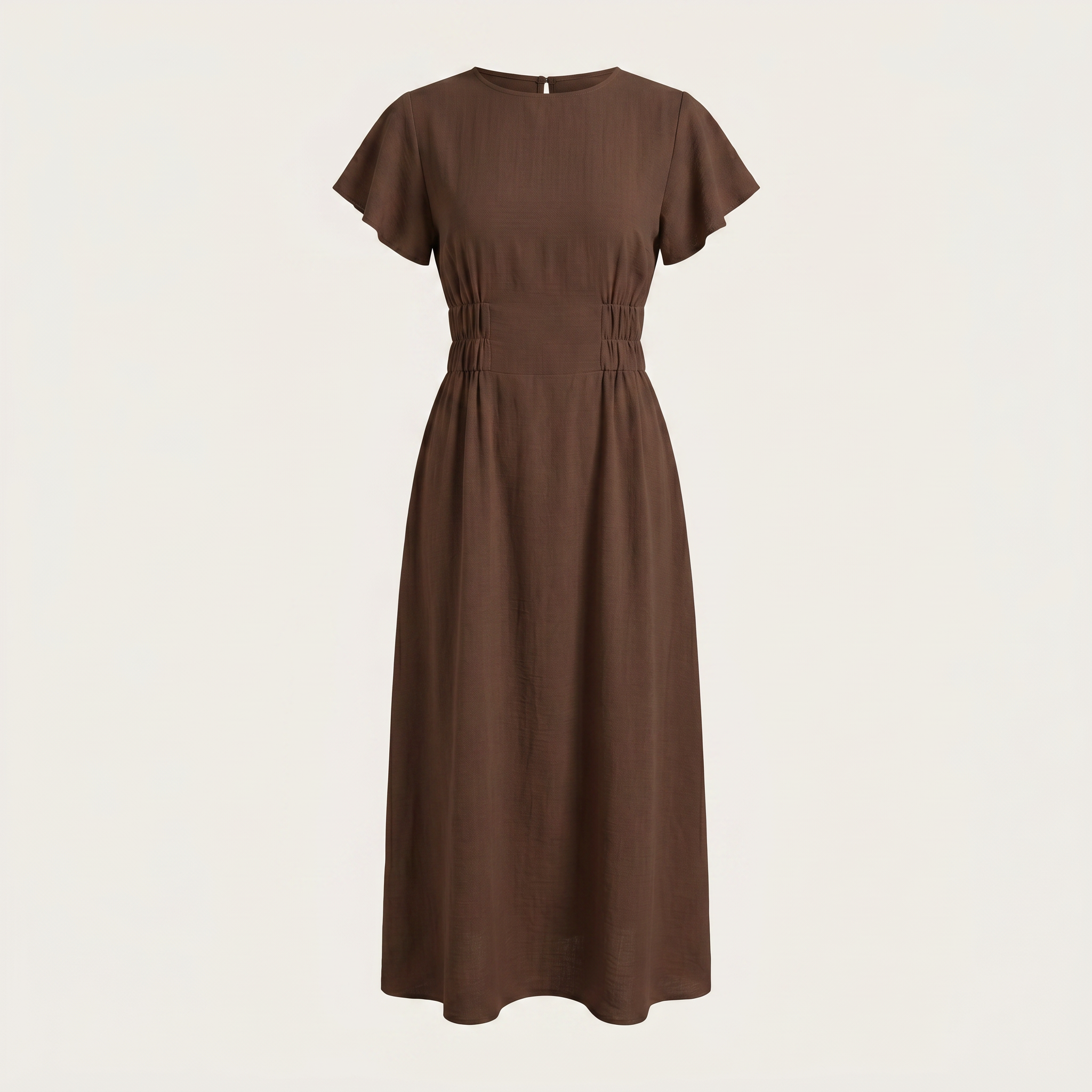 Brown dress on a light beige background