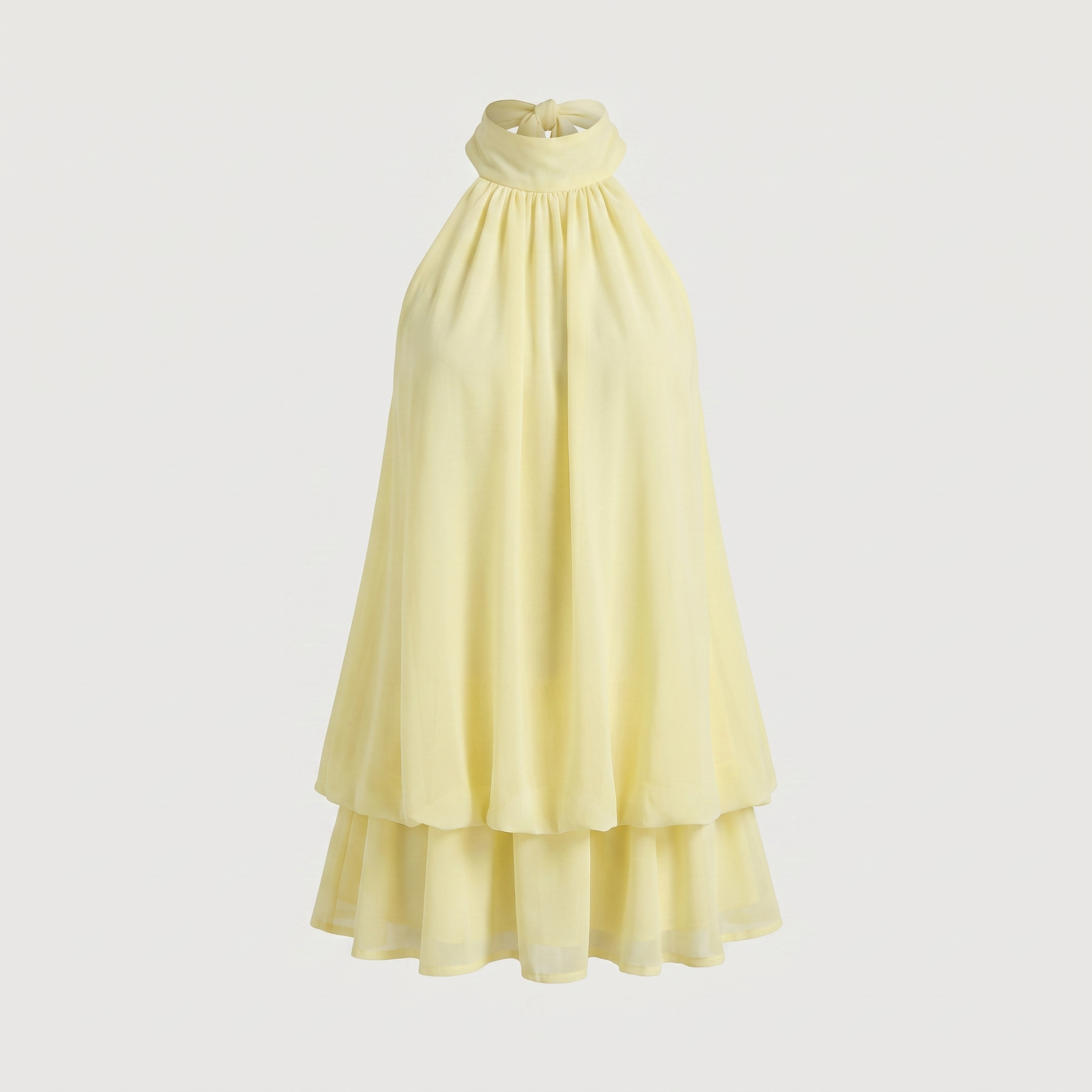 Yellow dress on a light gray background